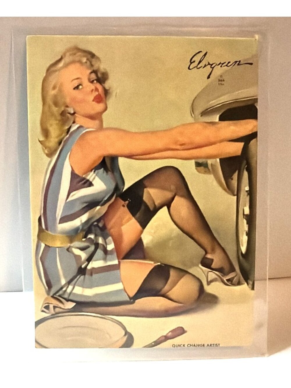 1993 Gil Elvgren Calendar Pinup Art Trading Card Single #37 Quick Change Artist